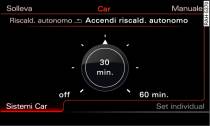 Display MMI: accensione e spegnimento immediati del riscaldamento autonomo